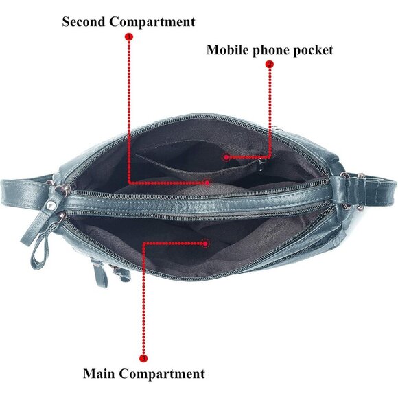 🆕 Volganik Rock PU Leather Shoulder Bag Women Blue Soft Pocketbooks Purse - Picture 3 of 7